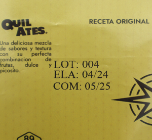 Etiqueta en tapa de botella